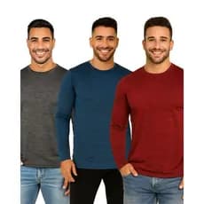 Kit 3 Camisetas MANGA LONGA MESCLADA, Uso Casual e Esportivo.