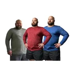 Camiseta MANGA LONGA PLUS SIZE MESCLA, G1 ao G3, unissex. Uso casual e esportivo.