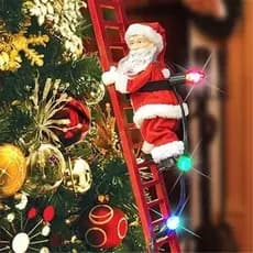 Escadaria Elétrica Musical Papai Noel Natal Figura Móvel Ornamento Corda De Escalada para Casa Decoração De Árvore-toys