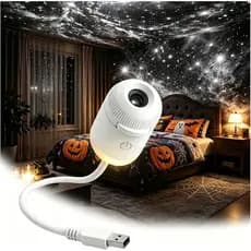 Projetor de Galáxia 2 em 1 com Luz Noturna, Projetor Portátil USB, Mini Lâmpada LED de Estrelas para Crianças e Adultos,
