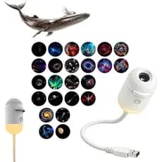 Projetor de Galáxia 2 em 1 com Luz Noturna, Lâmpada de Projeção Mini USB para Decoração de Quarto
