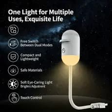 Projetor de Estrelas Mini Galaxy 2 em 1 - Lâmpada Ambiente de Céu Estrelado para Dormir e Decoração de Quarto