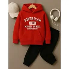 Conjunto moletom infantil algodão confortável macio forro flanelado