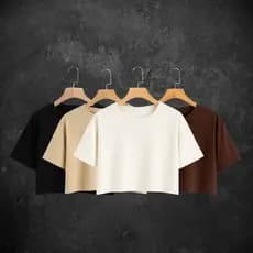 Cropped Oversized Feminino Algodão Moda Gringa Camiseta Colegial Americana Cropped gringa liso