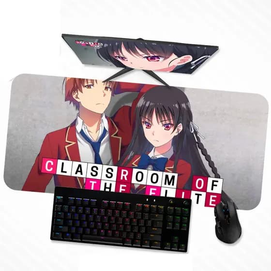 Mouse Pad Gamer Grande Classroom of the elite 4  AYANOKÕJI KIYOTAKA E  HORIKITA SUZUN