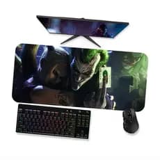 Mouse Pad Gamer Grande  Coringa e Harley Quinn Arlequina 1  90x40 80x40 60x40 70x30 45x40