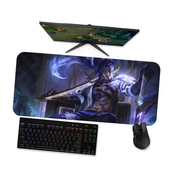 Mouse Pad Gamer Grande LoL  YASUO 3 TINTA SOMBRIA  LoL 90x40 80x40 60x40 70x30 45x40