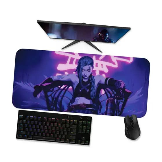 Mouse Pad Gamer Grande LoL Arcane Jinx 6  LoL 90x40 80x40 60x40 70x30 45x40