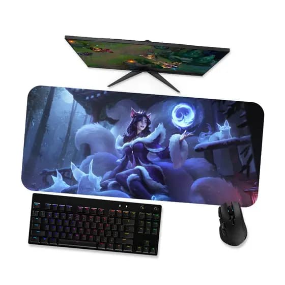Mouse Pad Gamer Grande LoL AHRI NOTURNA 1  LoL 90x40 80x40 60x40 70x30 45x40