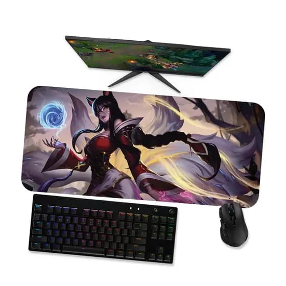 Mouse Pad Gamer Grande LoL Ahri 1  LoL 90x40 80x40 60x40 70x30 45x40