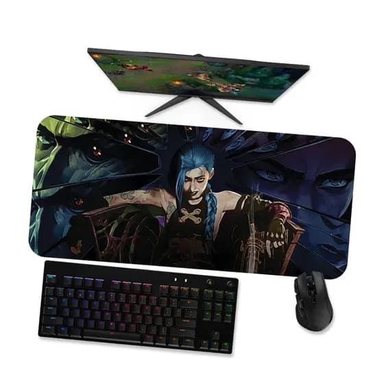 Mouse Pad Gamer Grande LoL Arcane Jinx 1  LoL 90x40 80x40 60x40 70x30 45x40