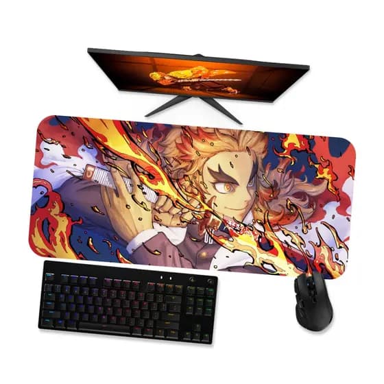 Mouse Pad Gamer Grande Demon slayer  Rengoku 1 90x40 80x40 60x40 70x30 45x40