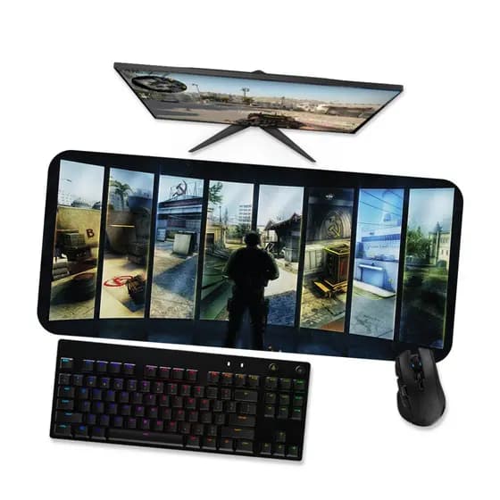 Mouse Pad Gamer Grande CSGO Mapas 1 90x40 80x40 60x40 70x30 45x40