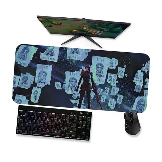 Mouse Pad Gamer Grande  LoL Arcane Caitlyn 4  LoL  90x40 80x40 60x40 70x30 45x40