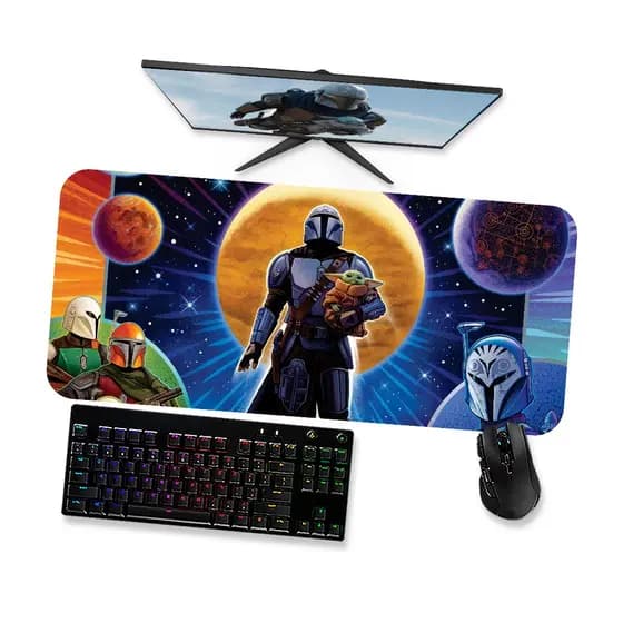 Mouse Pad Gamer Grande  Mandalorian 3 Din Djarin  90x40 80x40 60x40 70x30 45x40