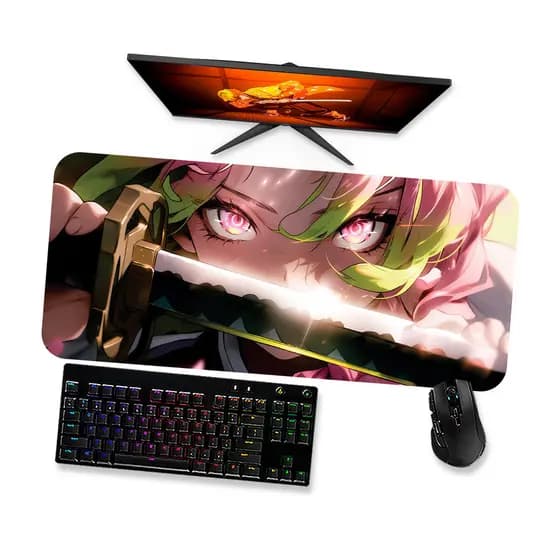 Mouse Pad Gamer Grande  Demon Slayer  Hashira do Amor Mitsuri Kanroji 2  90x40 80x40 60x40 70x30 45x40