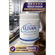 Creme Alisante Lusan Queratina E Forte Para Cabelo Ondulado 110g