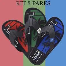 kit 3 pares chinelo chinelo masculino kit chinelo masculino sandália masculina chinelo mascolino
