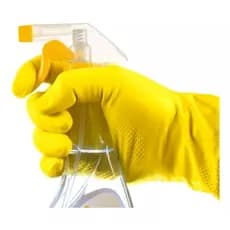01 Par de Luva de Látex Amarela Para Limpeza Cano Longo - M