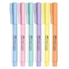 Kit Caneta Marca Texto 6 Cores Pastel Faber-Castell Grifpen