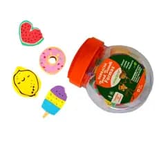 Borracha Escolar Infantil Leo e Leo Food Trends Pote C/ 12