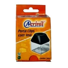 Porta Clips Magnético Cristal/Fumê Acrinil Com Imã