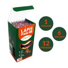 Lapis de Escrever Preto Escolar Sextavado Hb Leo e Leo