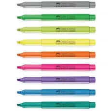 Kit Caneta Marca Texto Cores Neon + 3 Cores Novas Faber-Castell Grifpen