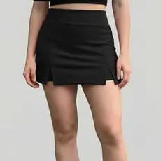 Short Saia Com Fenda Lateral Cintura Alta Curto Feminino do P ao GG
