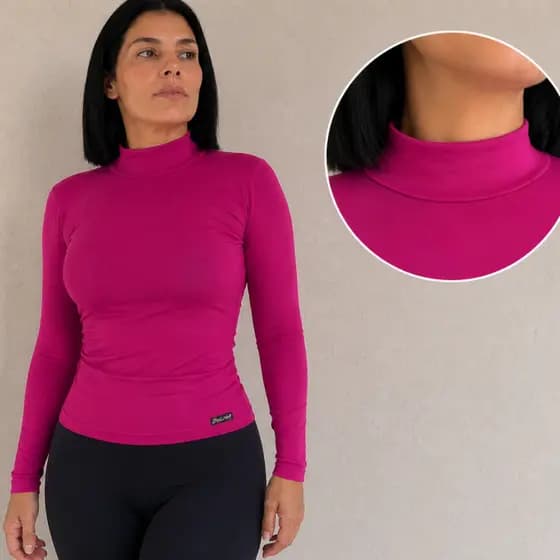 Segunda Pele Cacharrel Feminina Manga Longa   Gola Alta