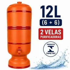 Filtro de Barro 12L (6+6) 2 Velas Purificadoras Água Natural Fresca Inmetro