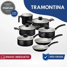 Jogo de Panelas Starflon 04 05 07 Peças Tramontina Antiaderente Teflon Starflon Alumínio