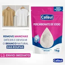 Percarbonato 100% Puro Tira Manchas Roupas Brancas e Coloridas