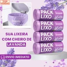 Kit 2/4 Sacos de Lixo Perfumados Lavanda 10L | 160 Sacos | Pia Banheiro | 34x38cm Neutraliza Odores