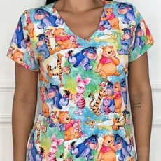 Scrubs Bata Feminina - Turma do Ursinho Pooh