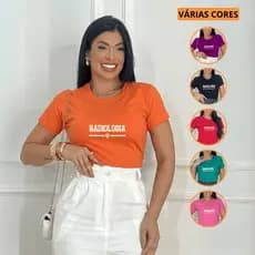 Camiseta Feminina Tshirt Básica Blusinha Gola Redonda Estilosa - Radiologia