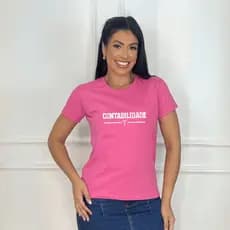 Camiseta Tshirt Feminina Algodão Manga Curta Elegante Profissão - Contabilidade