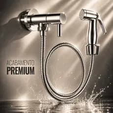Ducha Higiênica Inox Completa com Registro 1/4 Volta Super Luxo