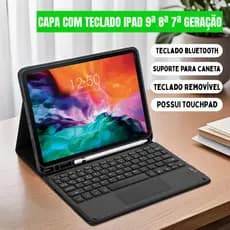 Capa Case com Teclado para Ipad 9ª 8ª 7ª Geração Tablet