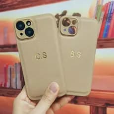 Capa De Couro Luxuosa Com Nome De Iniciais Personalizadas Para iPhone 16 15 14 13 12 11 Pro Max