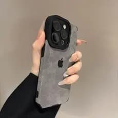 Moda Fosco Pele De Cordeiro Couro Silicone Caso Para iPhone 16 15 14 13 12 11 Pro Max Proteção Completa Da Lente