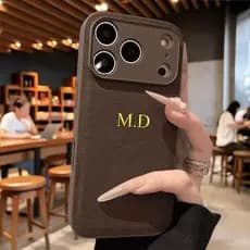 Nome Personalizado 3D DIY Capa De Couro Com Gravação A Quente Para iPhone 17 16 15 14 13 12 11 Pro Max