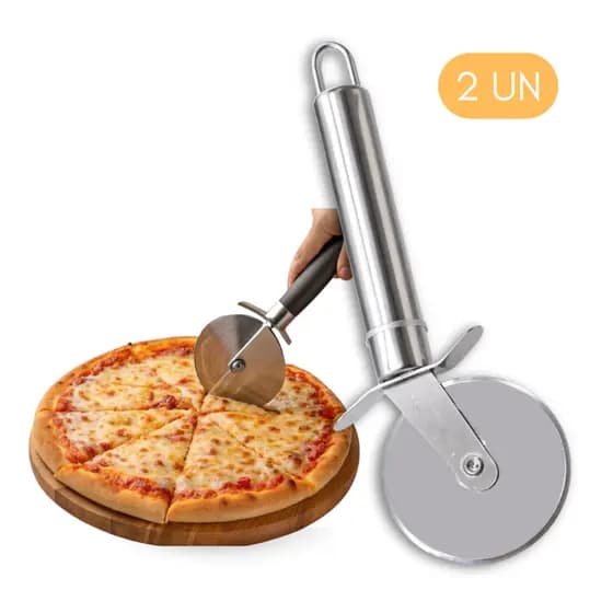 Cortador de Pizza com cabo de inox 20cm - 02 unidade