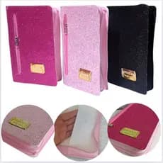Capa para Bíblia Média Brilhosa Glitter com Zíper e Bolso Externo Porta Celular | Feminina - Nº 11