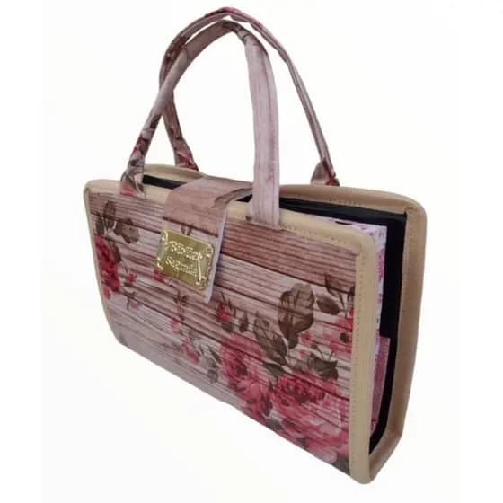 Bolsa Capa para Bíblia Sagrada Feminina com Alça e Botão Magnético  Média e Grande