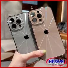 High-end Colorido Laser CD Padrão Aurora Caso Para iPhone 16 15 14 13 12 11 Pro Max Proteção Completa Da Lente Câmera