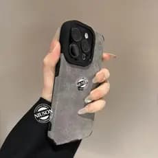 Moda Fosco Pele De Cordeiro Couro Silicone Caso Para iPhone 17 16 15 14 13 12 11 Pro Max Proteção Completa