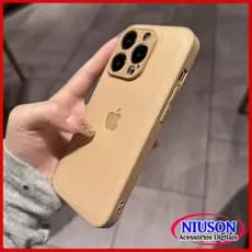 Capa De Couro Com Textura De Alta Qualidade Para iPhone Air 17 16 15 14 13 12 11 Pro Max Proteção De Lente Macia À Prova