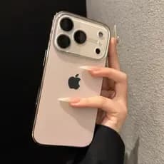 Capa De Acrílico Cristal Para iPhone Air 17 16 15 14 13 12 11 Pro Max Original Cor Lisa Brilhante