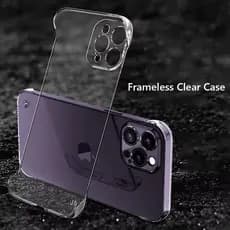 Capa Transparente Sem Moldura Fina Para iPhone Air 17 16 15 14 13 12 11 Pro Max De Plástico